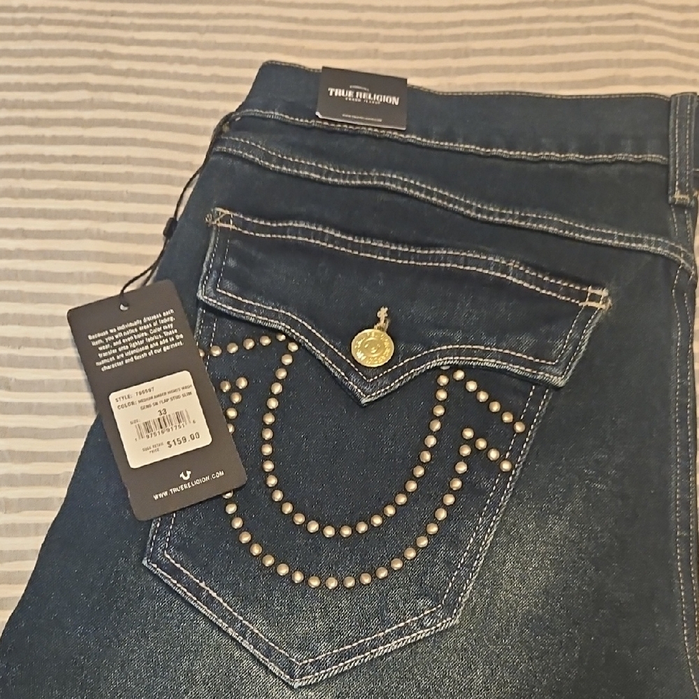 True Religion Men's Dark Blue Slim Jeans